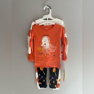 Carters Halloween Ghost Pumpkin Fall Pajama Matching Sets SZ 18M New 100% Cotton